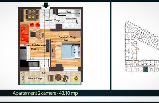 Apartament 2 Camere A 42