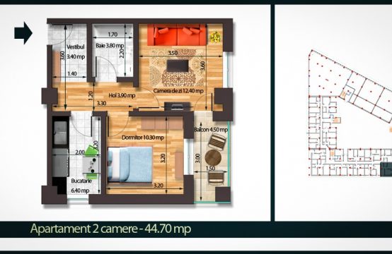 Apartament 2 Camere A 44