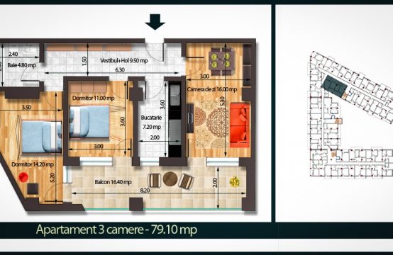 Apartament 3 Camere C 79